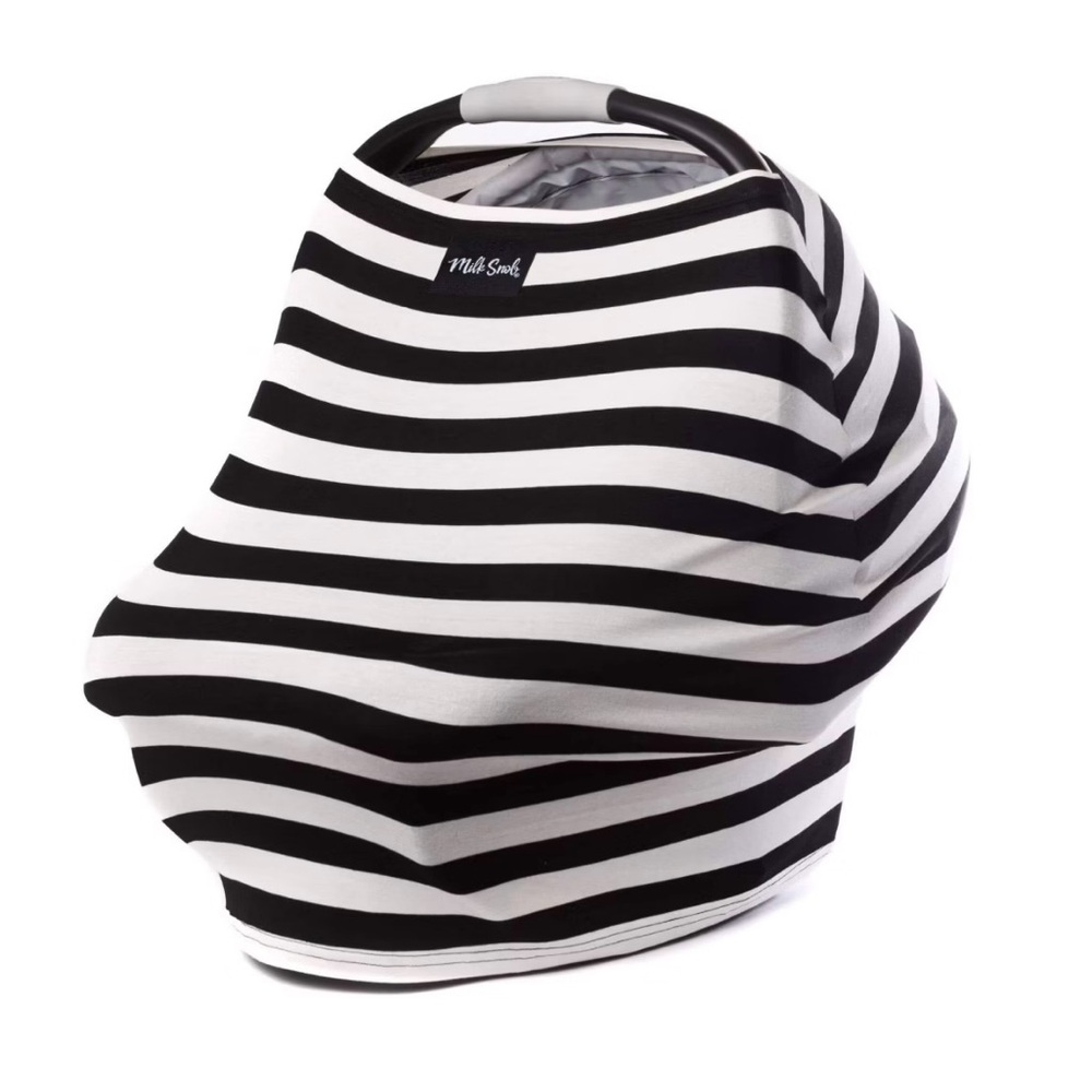 Milk Snob Nursing Cover Black and White Striped Car Seat Cover